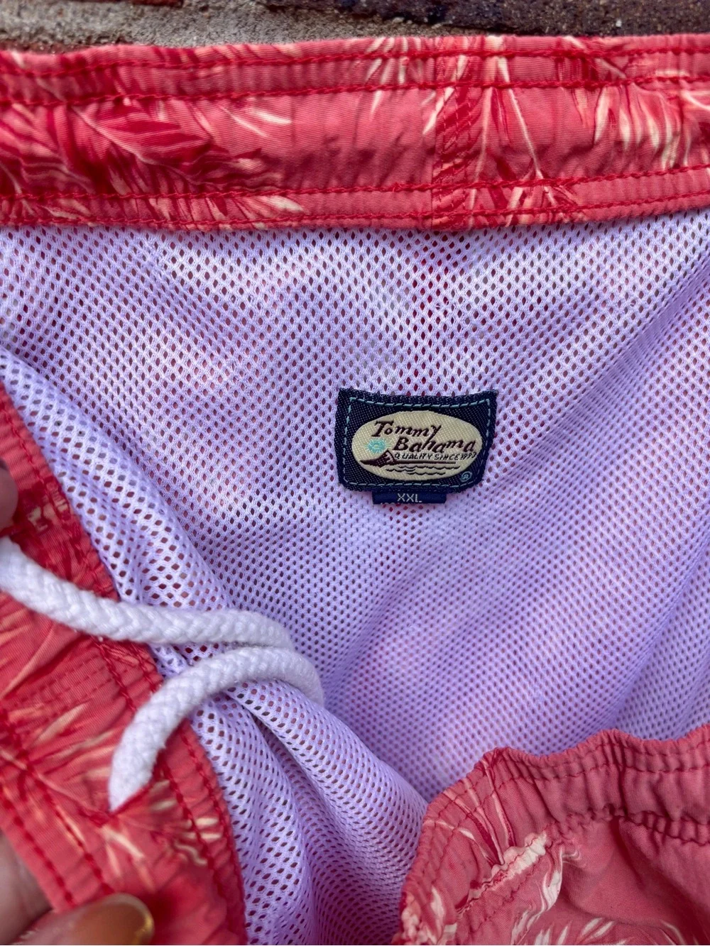 Tommy Bahama Pink Palm Tree Swim Trunks XXL Tropical Mesh Lined